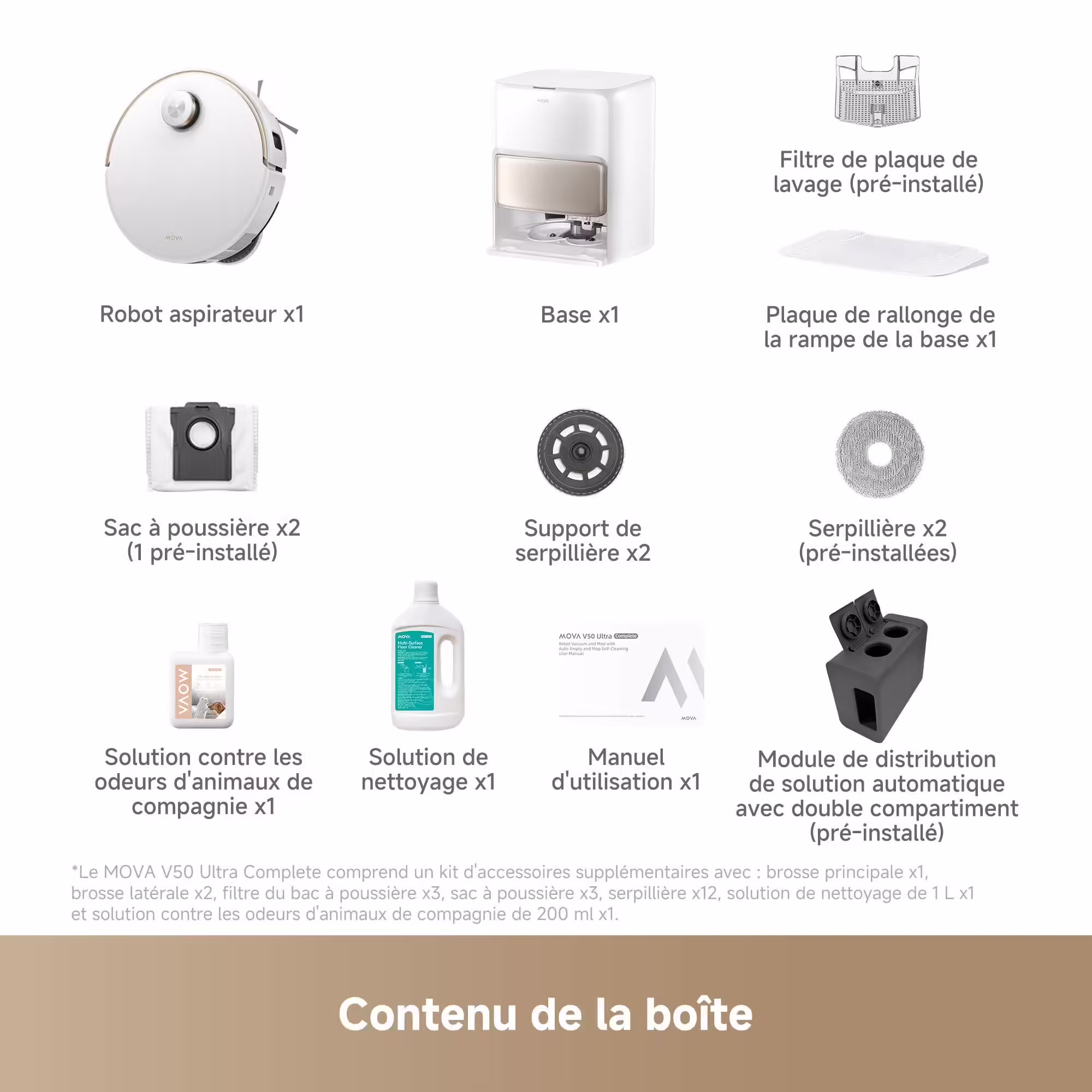 MOVA V50 Ultra Complete aspirateur robot anti-poils animaux